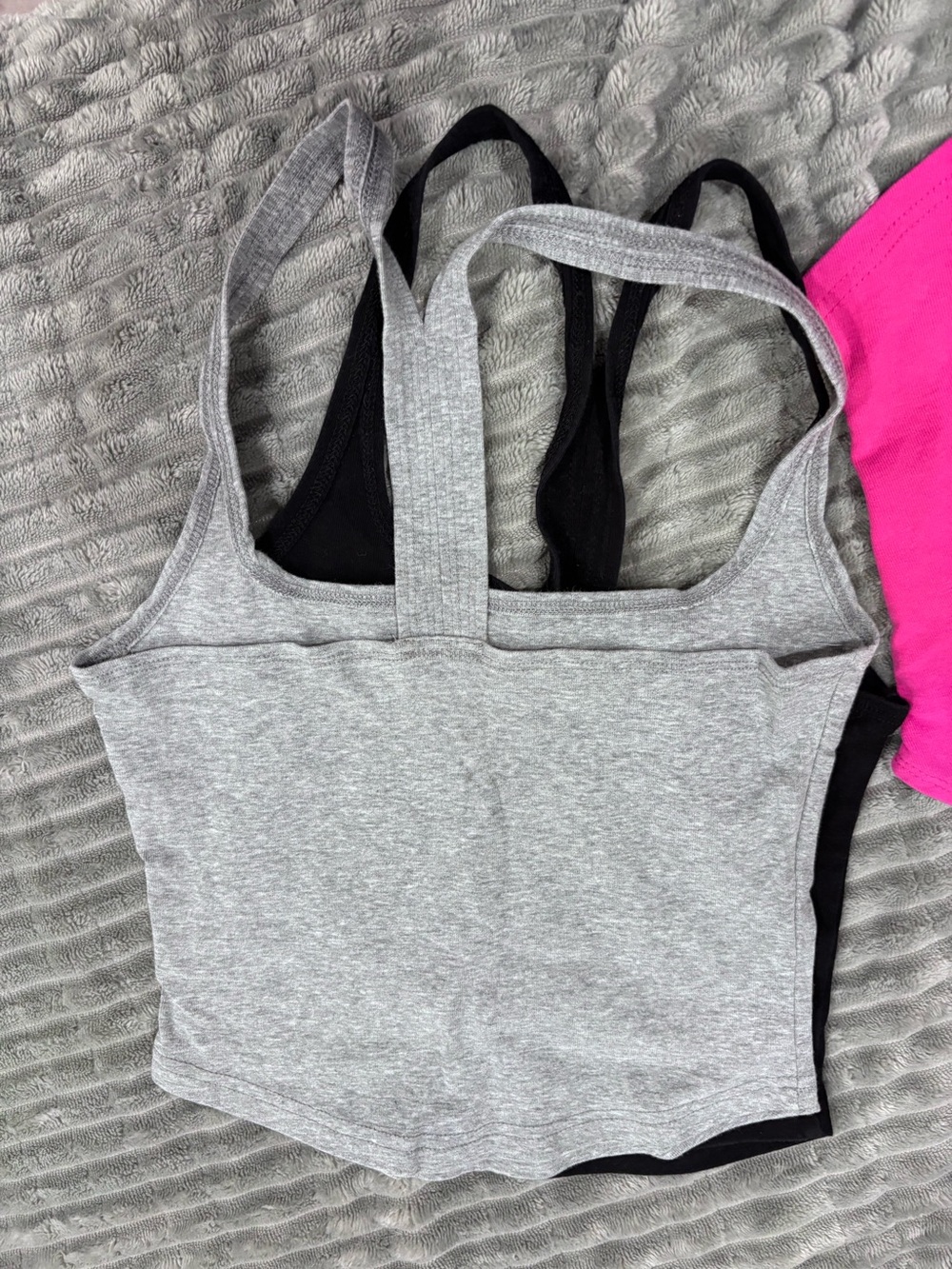 Women's set Seamless Bandeau Bralette black, white and pink